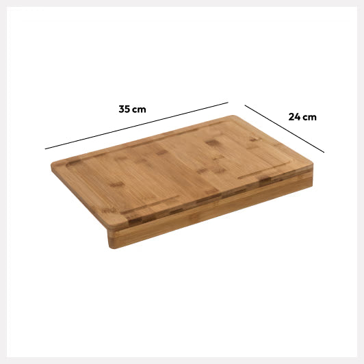 Planche à découper en bambou avec rebord – 35 × 24 cm