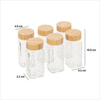 Lot de 12 Pots à Épices en Verre 120 ml avec Couvercle Bambou