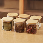 Lot de 6 Bocaux en Verre Carrés 425 ml