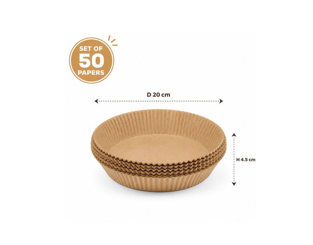 Papier Sulfurisé Rond pour Air Fryer – Lot de 50 Feuilles
