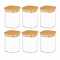 Lot de 6 Bocaux en Verre Carrés 425 ml