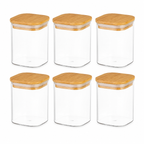 Lot de 6 Bocaux en Verre Carrés 425 ml