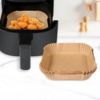 Papier Sulfurisé pour Air Fryer – Lot de 50 Feuilles Carrées