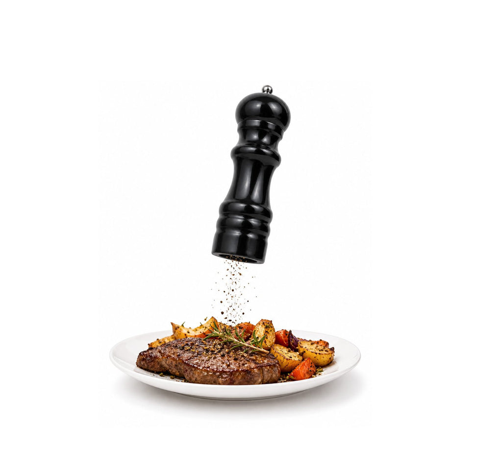 Moulin à Épices en Bois Noir – 16 cm