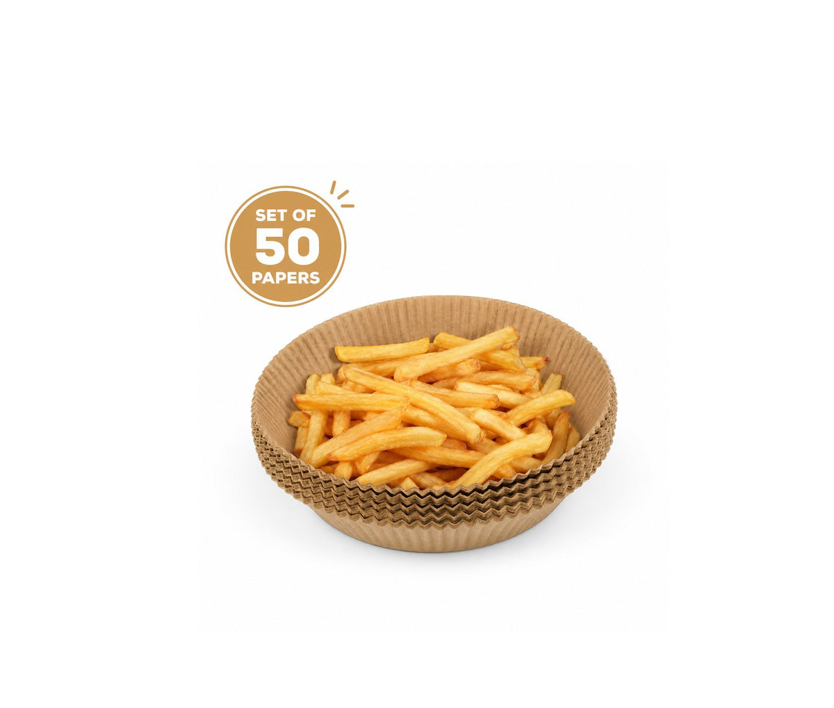 Papier Sulfurisé Rond pour Air Fryer – Lot de 50 Feuilles