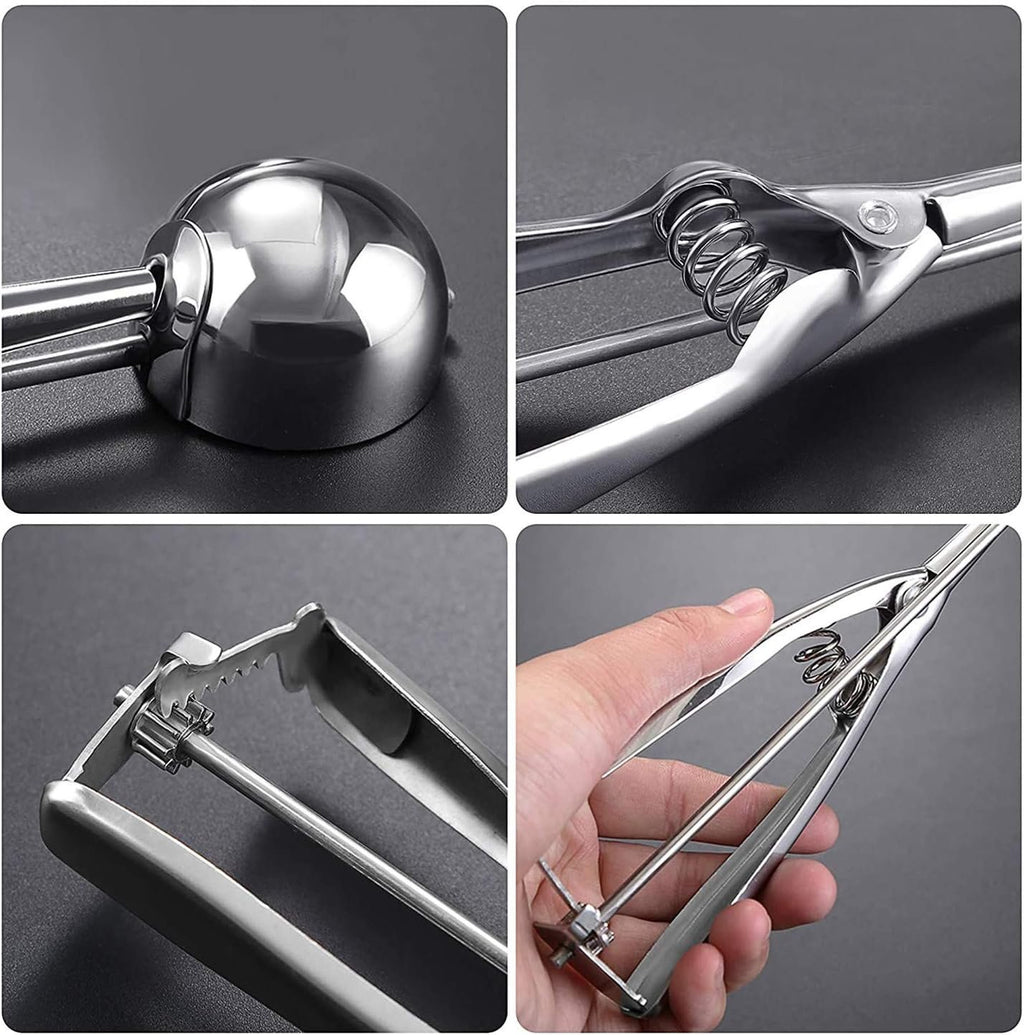 Cuillère à Glace avec Gâchette en Acier Inoxydable – 22 cm
