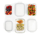 Ensemble de 3 Boîtes de Conservation Alimentaire Rectangulaires en Verre