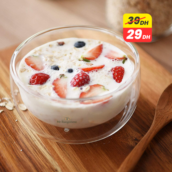 Bol à Double Paroi en Verre Borosilicate 350 ml