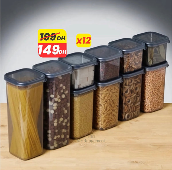 Lot de 12 Boîtes Hermétiques de Conservation