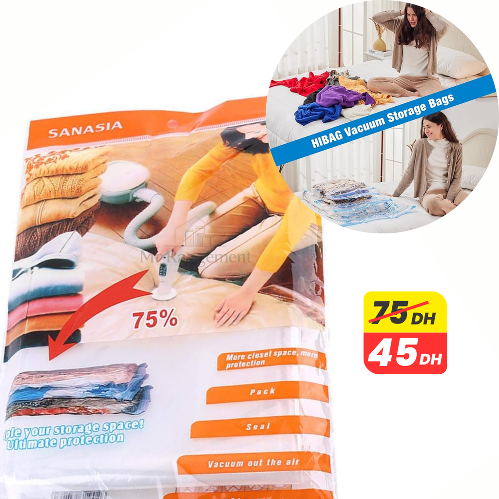 Sac de Rangement Sous Vide pour Literie – 70 x 110 cm