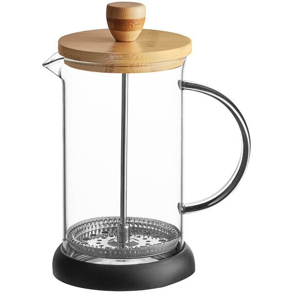 Cafetière à piston en verre et bois de 590 ml