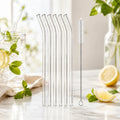 Set de 5 Pailles en Verre Réutilisables avec Brosse de Nettoyage