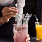 Set de 5 Pailles en Verre Réutilisables avec Brosse de Nettoyage