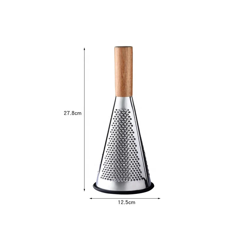 Râpe Conique 3 Faces en Inox avec Manche en Bois