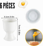 Set de 6 Coquetiers en Porcelaine Blanche