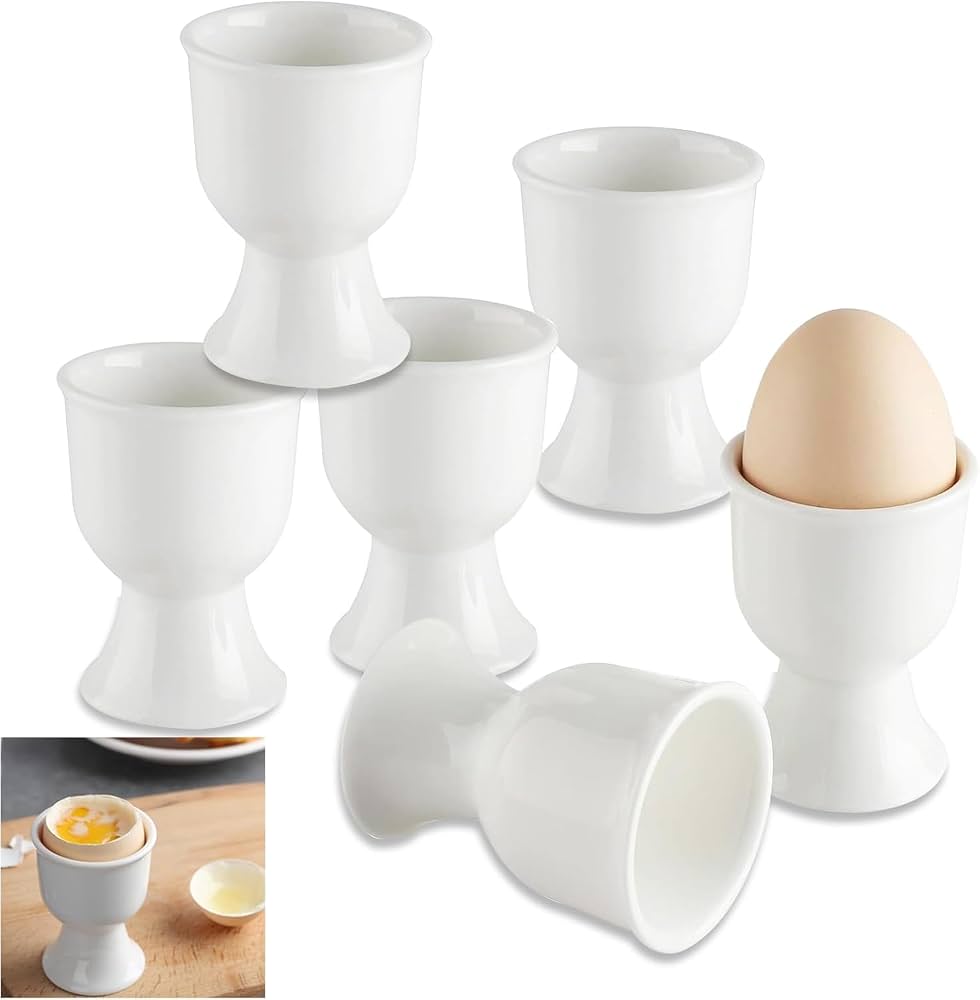 Set de 6 Coquetiers en Porcelaine Blanche