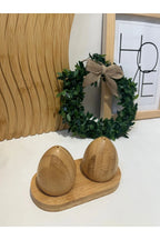 Ensemble Salière et Poivrière en Bambou avec Support en Bois – 2 Pièces