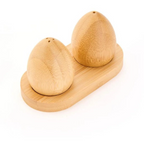 Ensemble Salière et Poivrière en Bambou avec Support en Bois – 2 Pièces