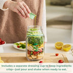 Boîte à Salade Portable avec Compartiment Sauce Étanche