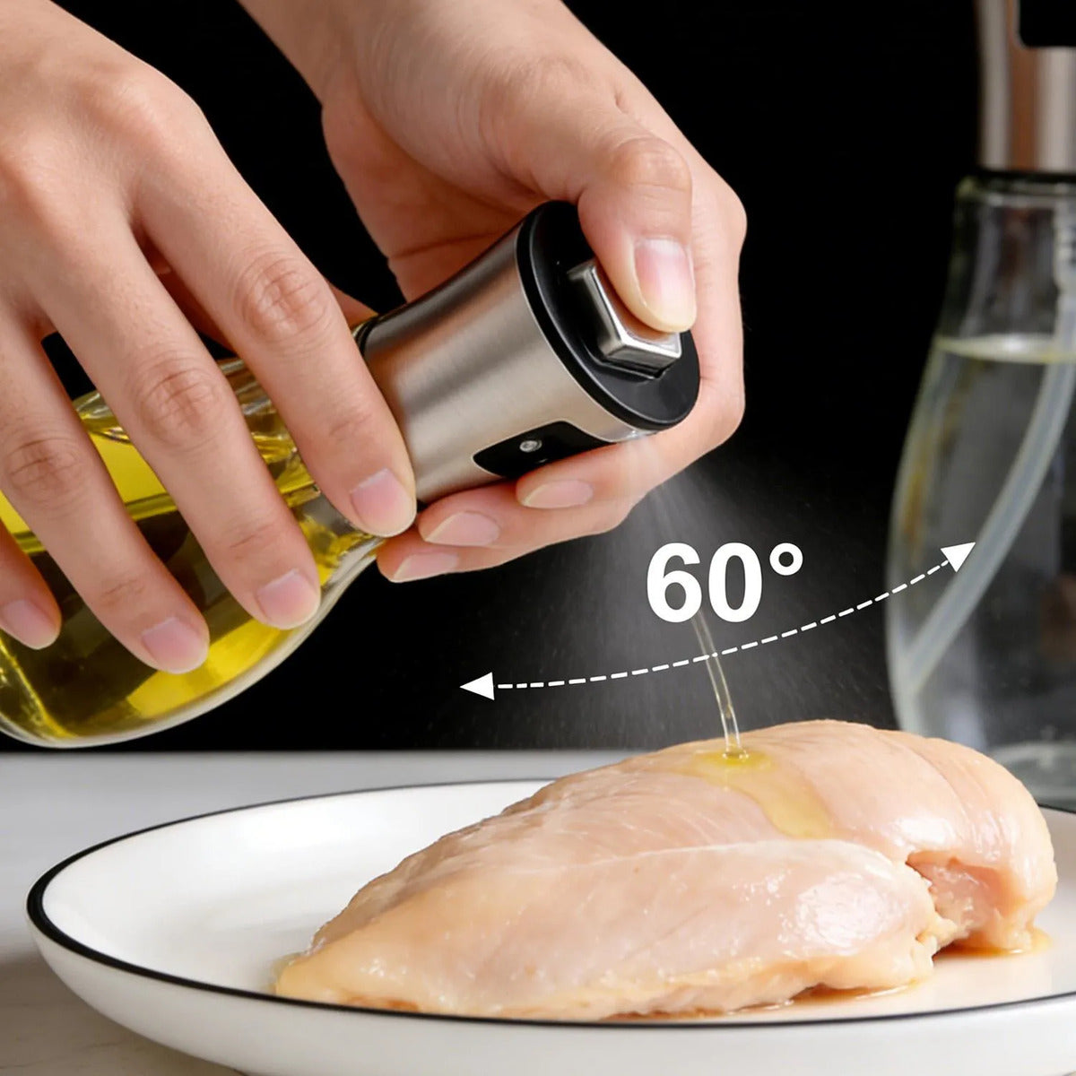 Flacon pulvérisateur d’huile – 200 ml en verre