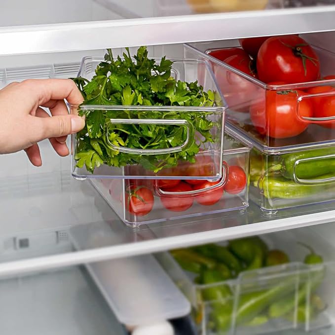 Lot de 4 Organisateurs de Réfrigérateur Transparente