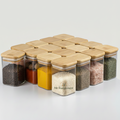 Lot de 12 Bocaux à Épices Carrés 400ml