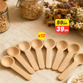 Lot de 12 Cuillères à Épices en Bois