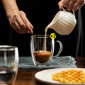Lot de 2 Tasses à Café 350ml Double Paroi en Verre Transparent