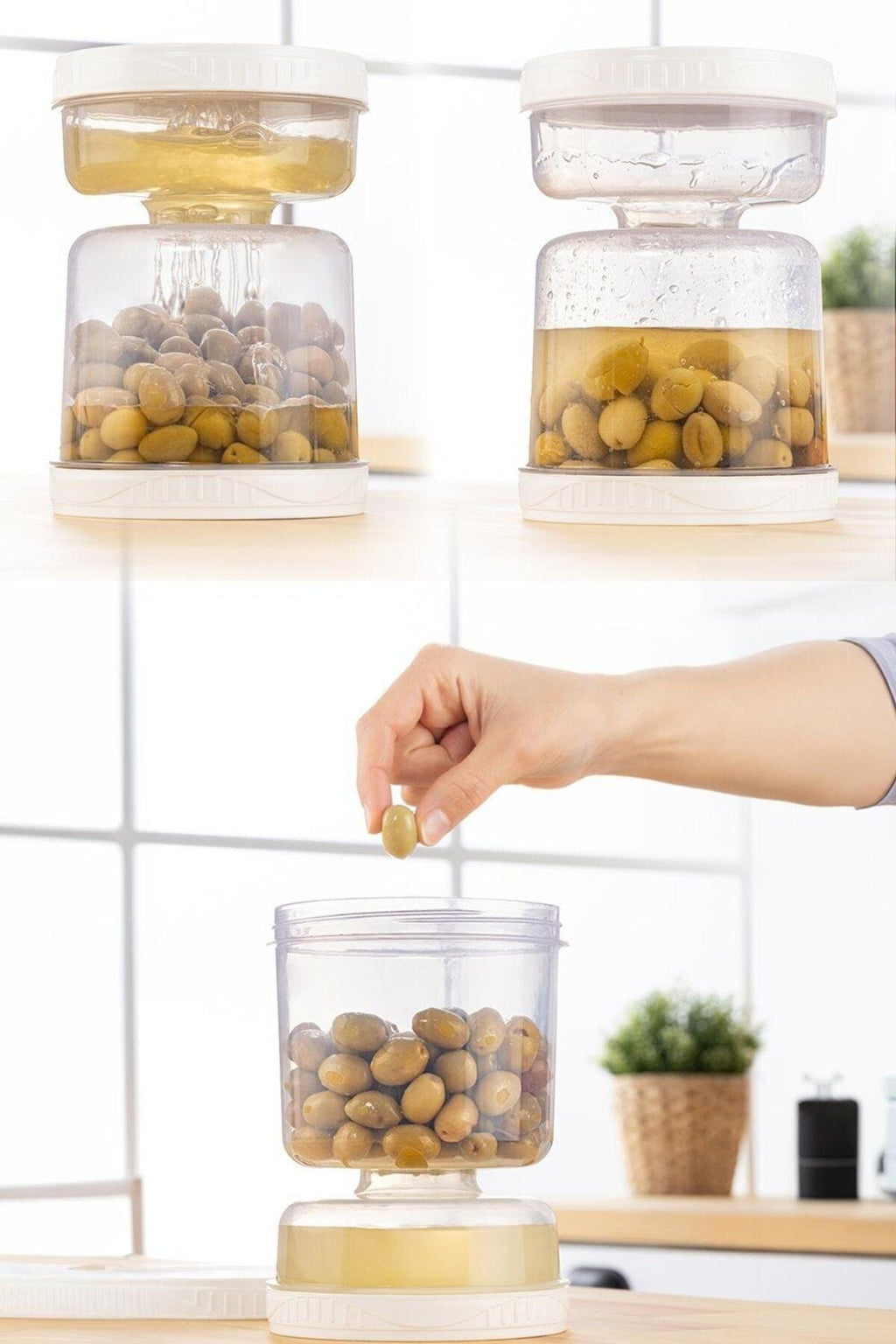 Lot de 3 Boîtes de Conservation pour Olives & Cornichons