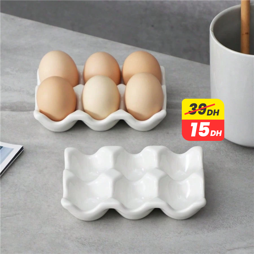 Lot de 6 Coquetiers en Céramique Blanc