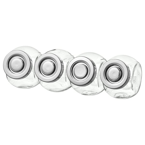 Lot de Bocaux à Épices 15 cl en Verre avec Couvercle Couleur Aluminium