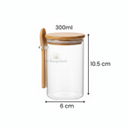 Pack 12 Bocaux Hermétiques 300 ml avec Cuillères en Bambou