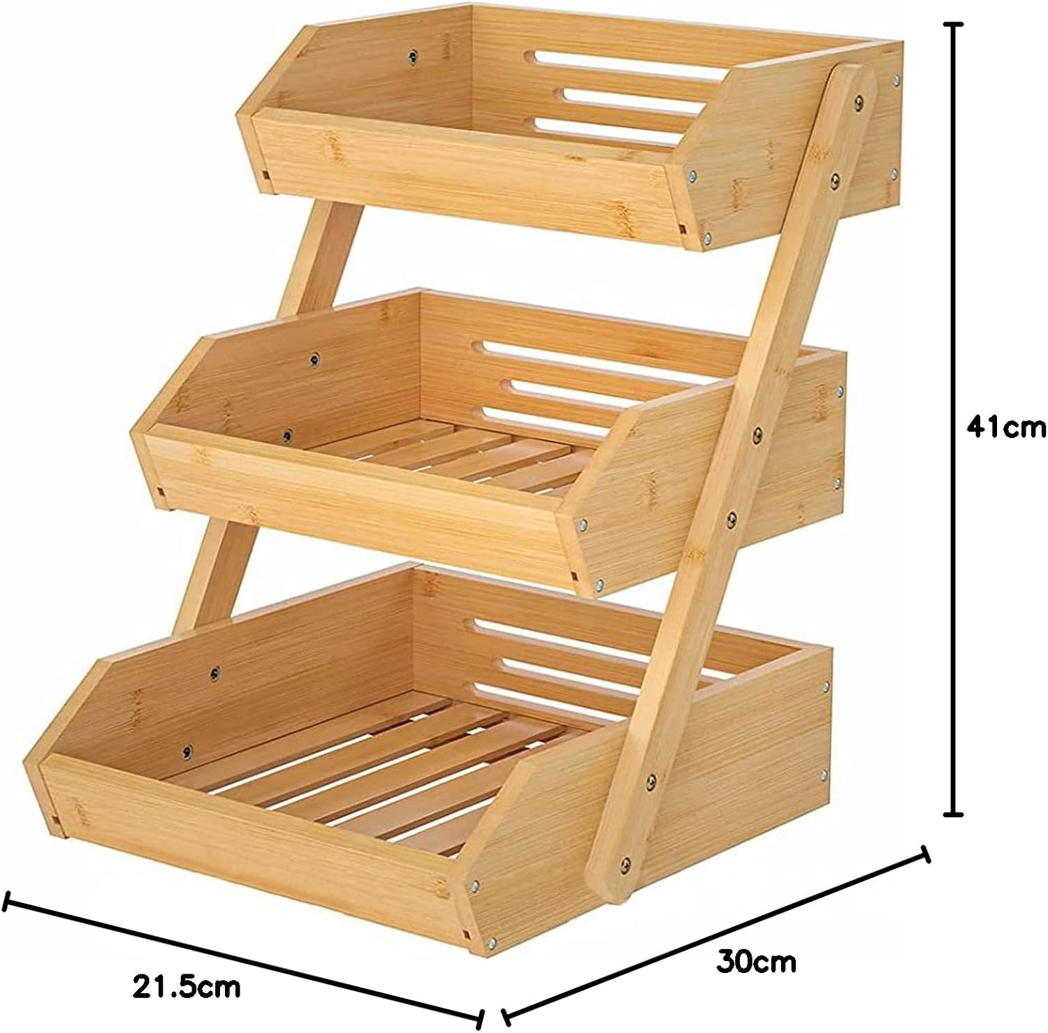Panier à Fruits en Bambou à 3 Niveaux