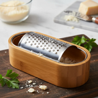 Râpe à Fromage avec Récipient en Bambou