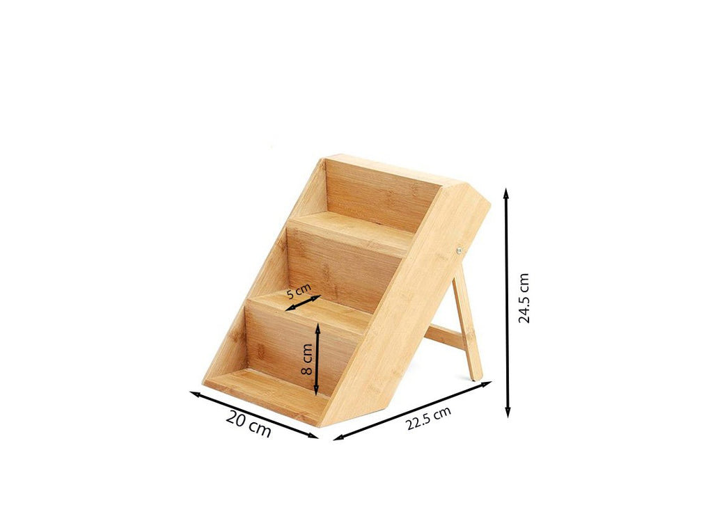 Étagère à Épices en Bambou à 3 Niveaux