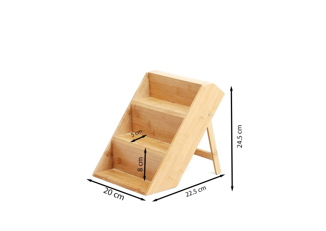 Étagère à Épices en Bambou à 3 Niveaux