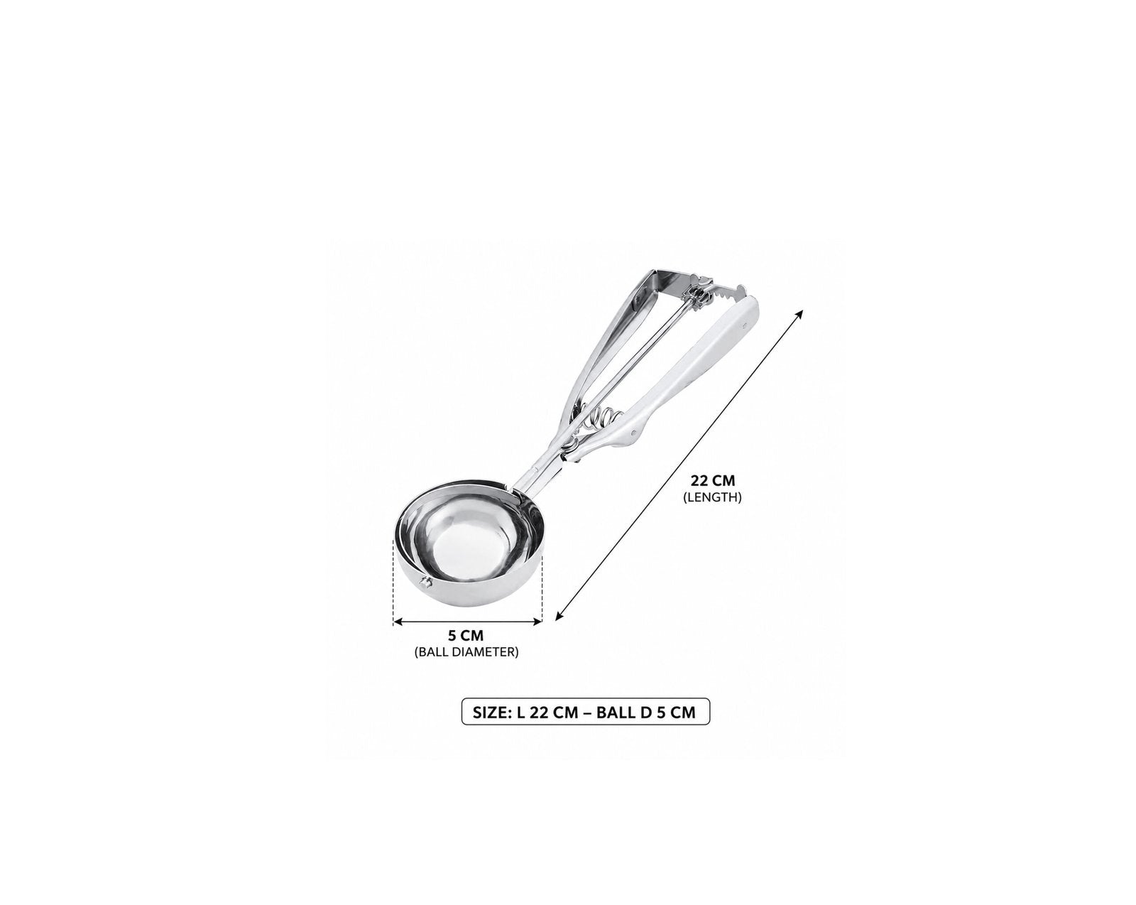Cuillère à Glace avec Gâchette en Acier Inoxydable – 22 cm