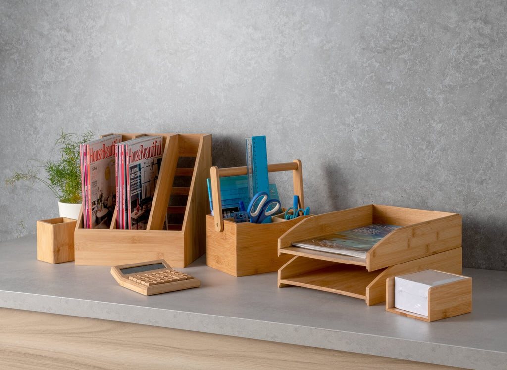 Porte-Couverts en Bambou avec Porte-Serviettes