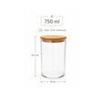 Bocal en Verre Rond 750ML avec Couvercle en Bambou Hermétique