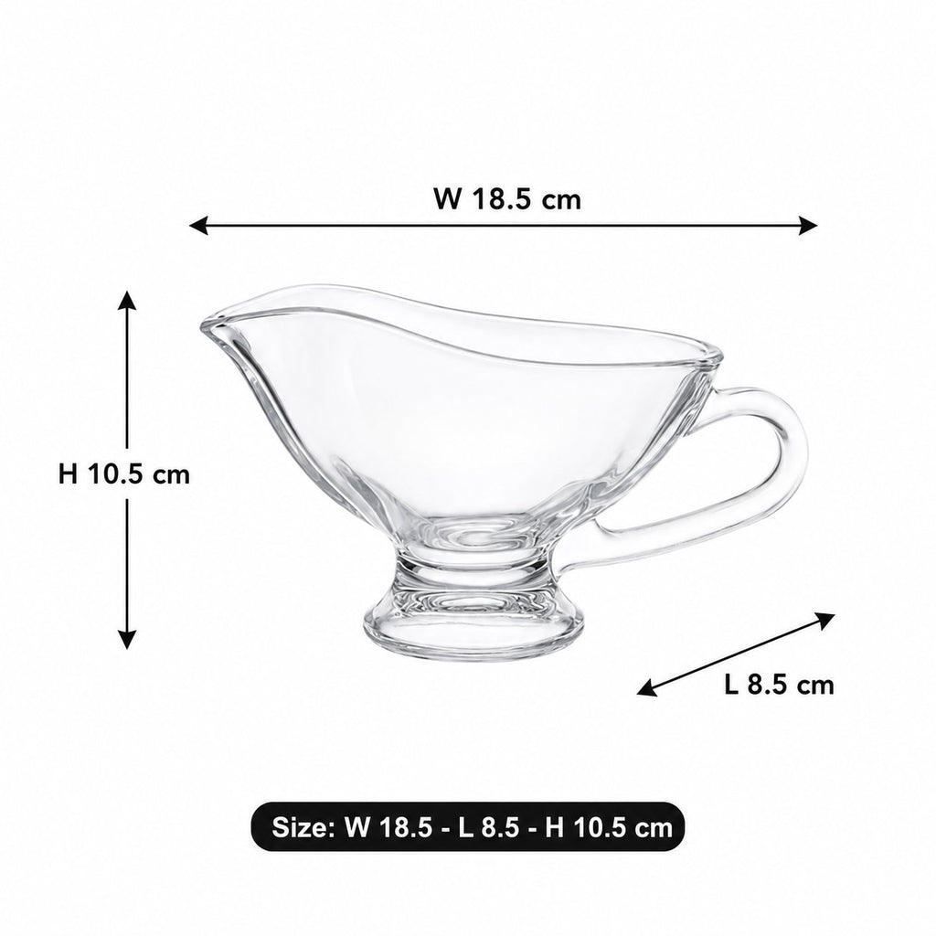 Saucière en Verre avec Poignée – 18,5 cm