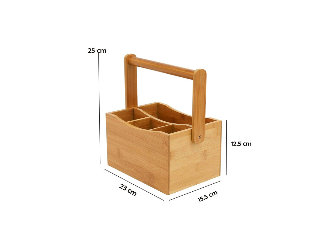 Porte-Couverts en Bambou avec Porte-Serviettes