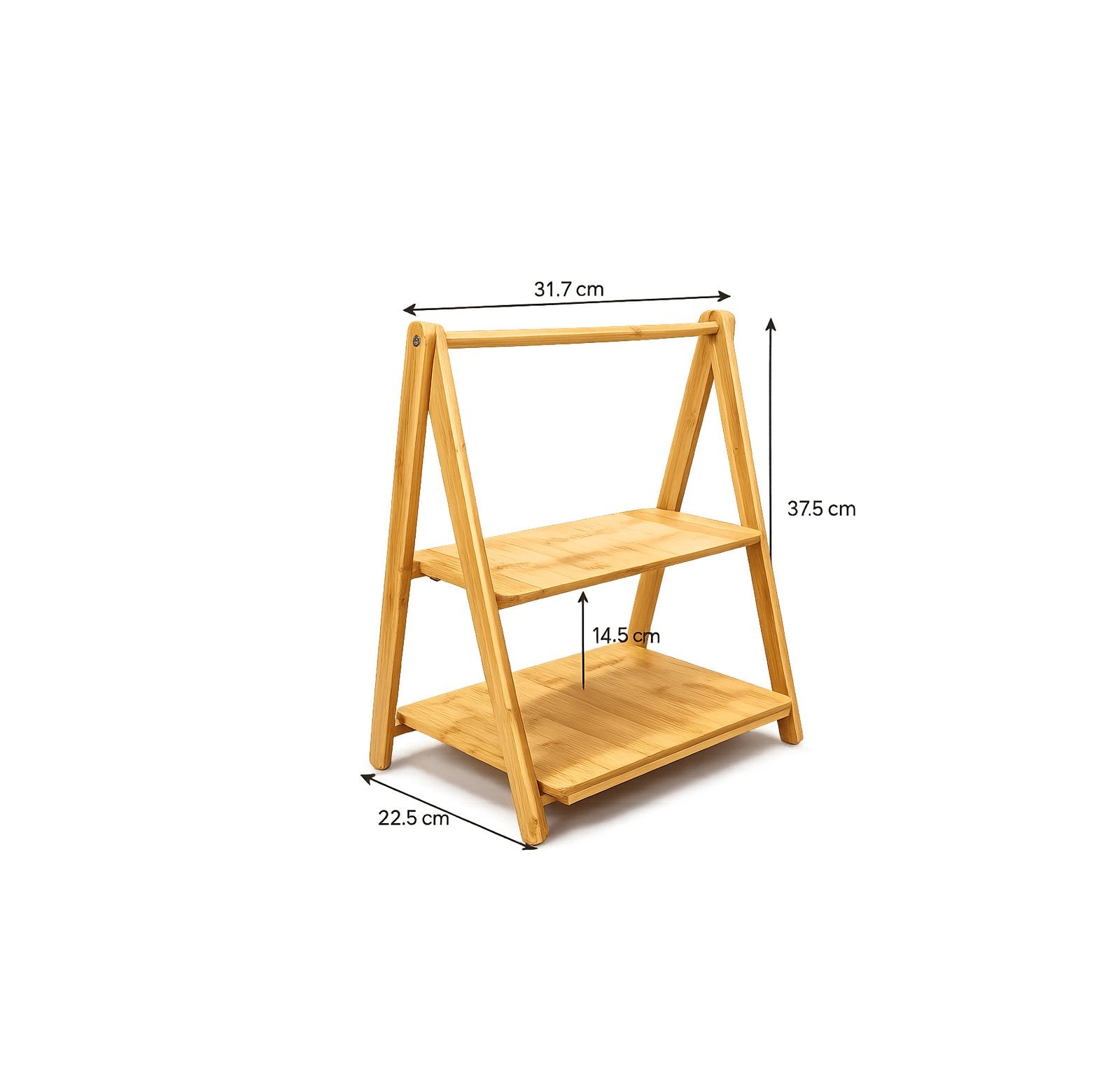 Présentoir Pliable à 2 Niveaux en Bambou