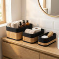 Lot de 3 Paniers de Rangement en Bambou