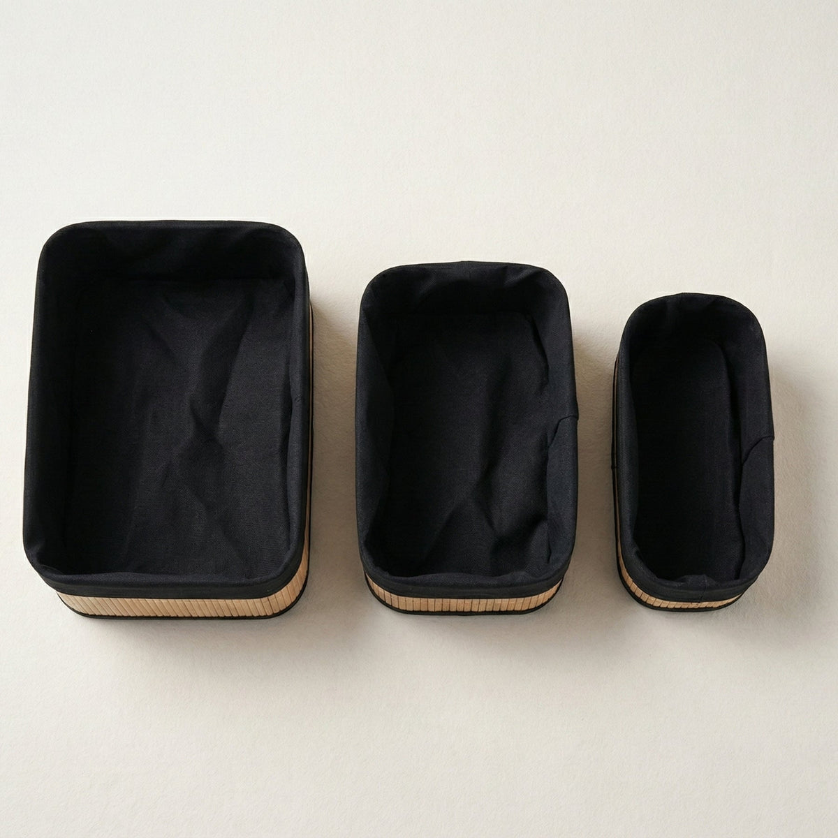Lot de 3 Paniers de Rangement en Bambou